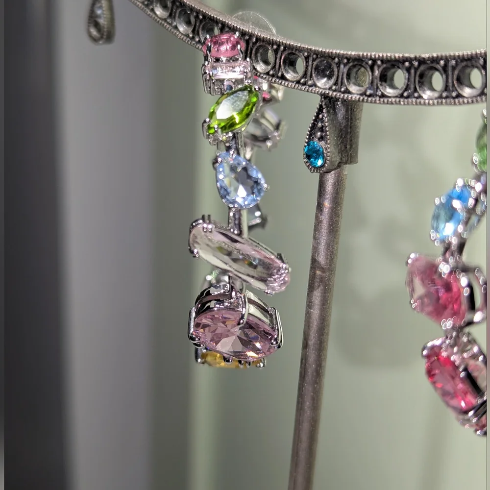 Swarovski Gema Colorful Mixed Cut Hoop Earrings